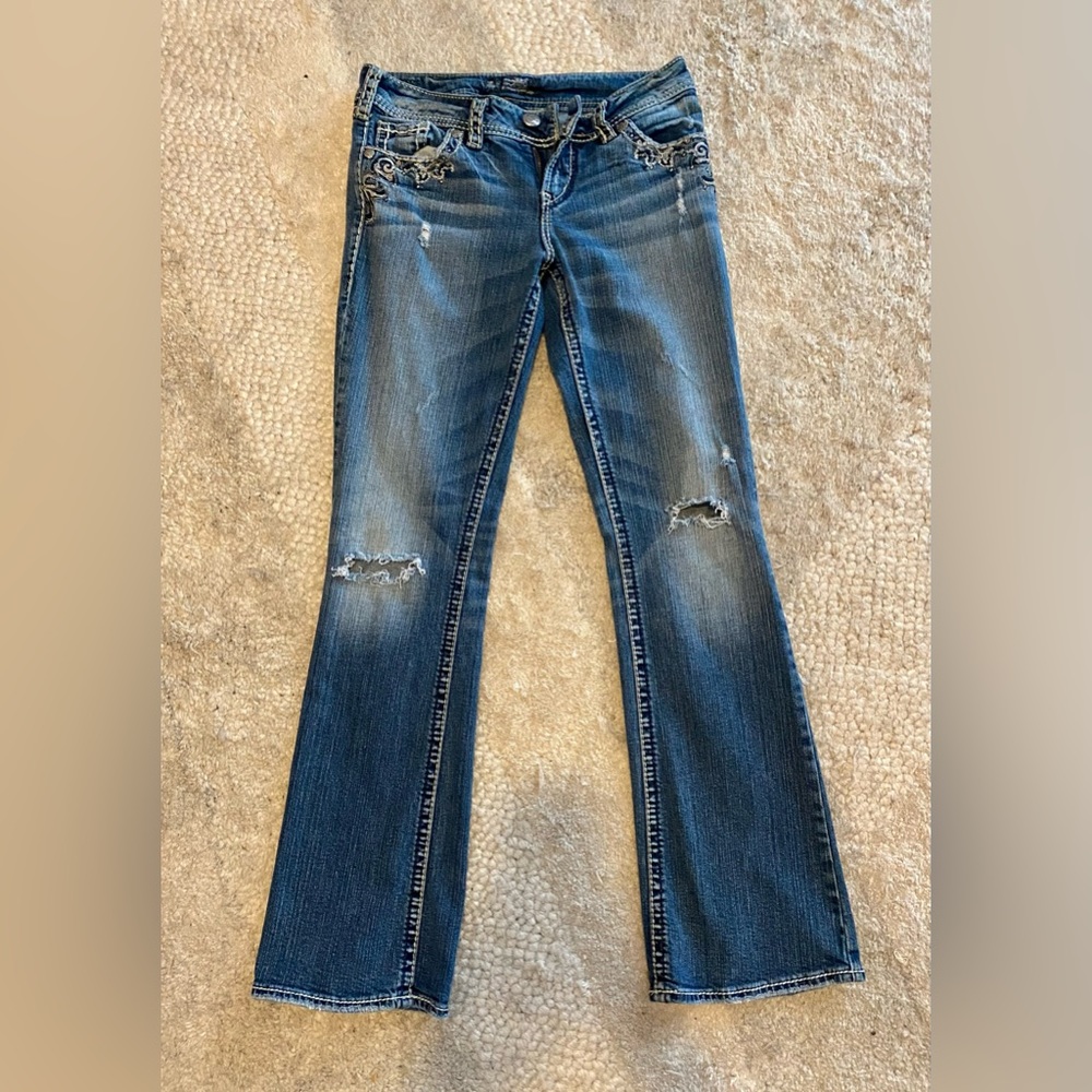 Silver Jeans Suki Flap Medium Wash Bootcut— Size W27/L32
